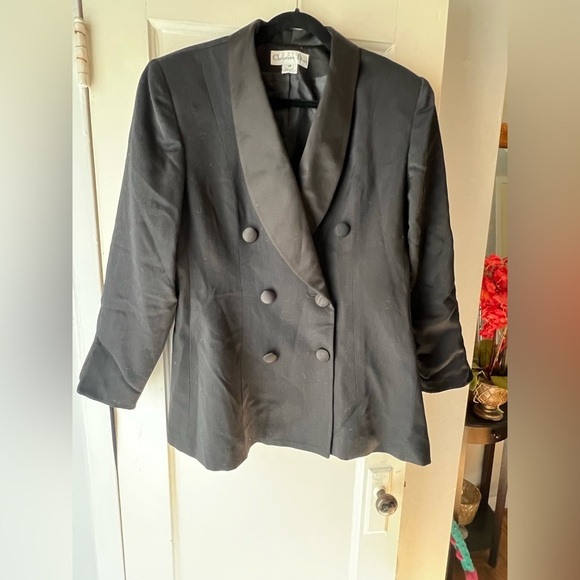 Vintage Christian Dior Tuxedo Blazer Double Breasted 16 - Picture 3 of 9